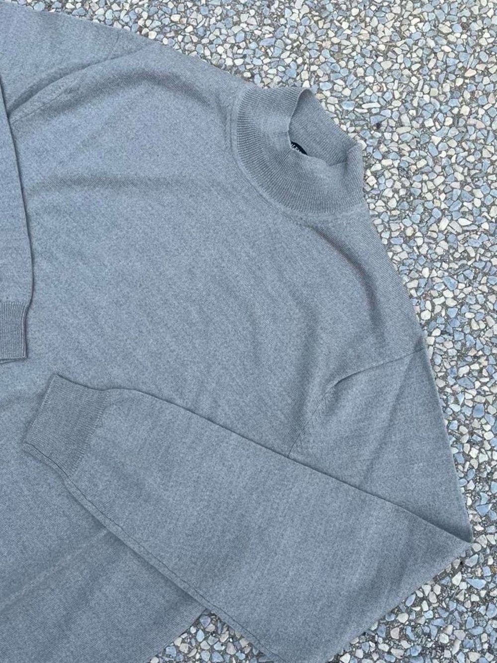 Alfani Merino Wool Men's Grey Mock Neck Sweater